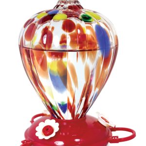 Art Glass Hummingbird Feeder Balloon Design  ON SALE