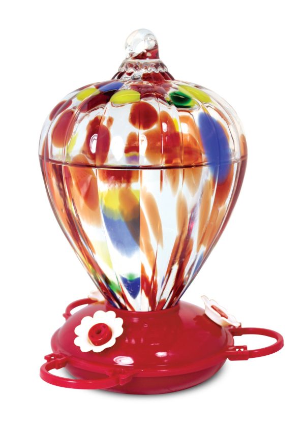 Art Glass Hummingbird Feeder Balloon Design  ON SALE