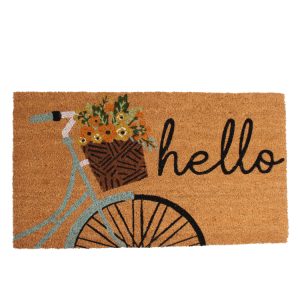 bicycle hello coir door mat
