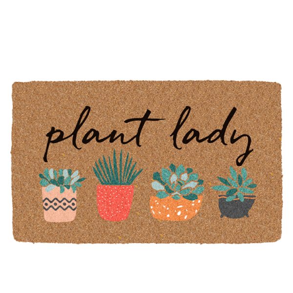 plant lady coir door mat