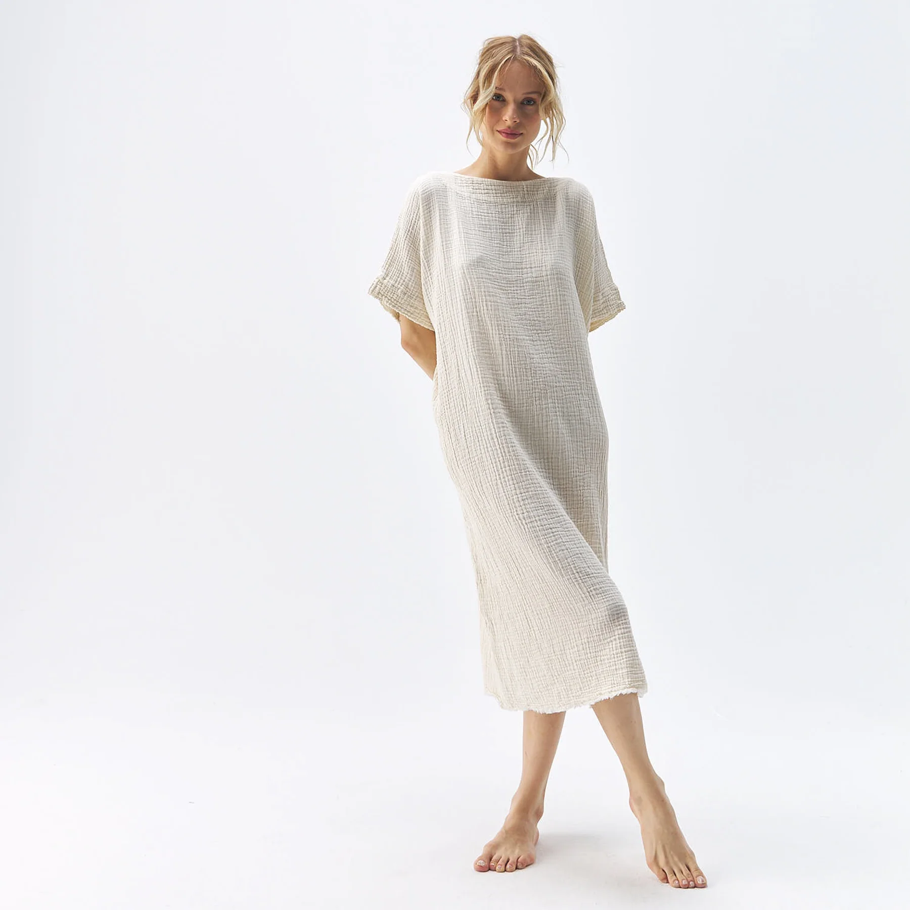 POKOLOKO Crinkle Balloon Dress (Black)