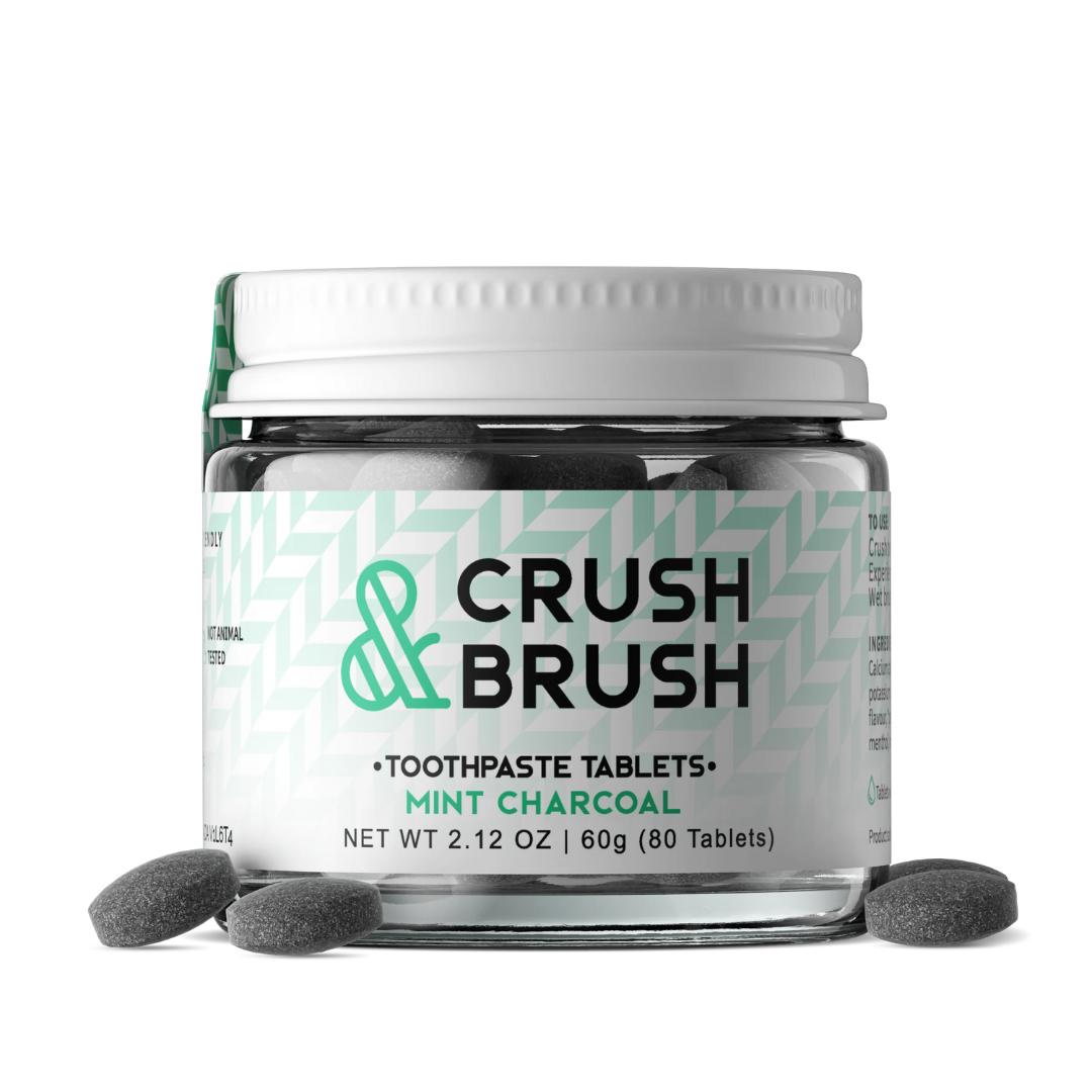 Nelson Naturals - Crush & Brush Mint Charcoal Toothpaste Tablets