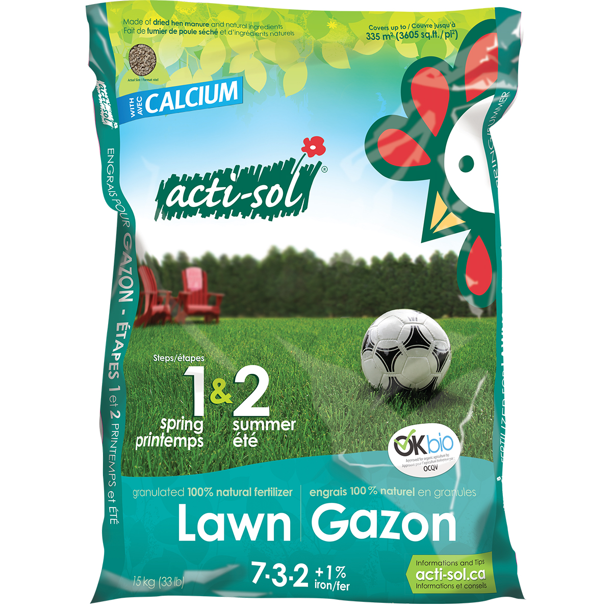 Natural Lawn fertilizer / Spring - Summer (15kg)