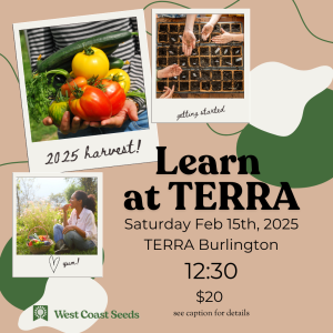 Seed Starting Workshop - 12:30-1:30 (SOLD OUT)