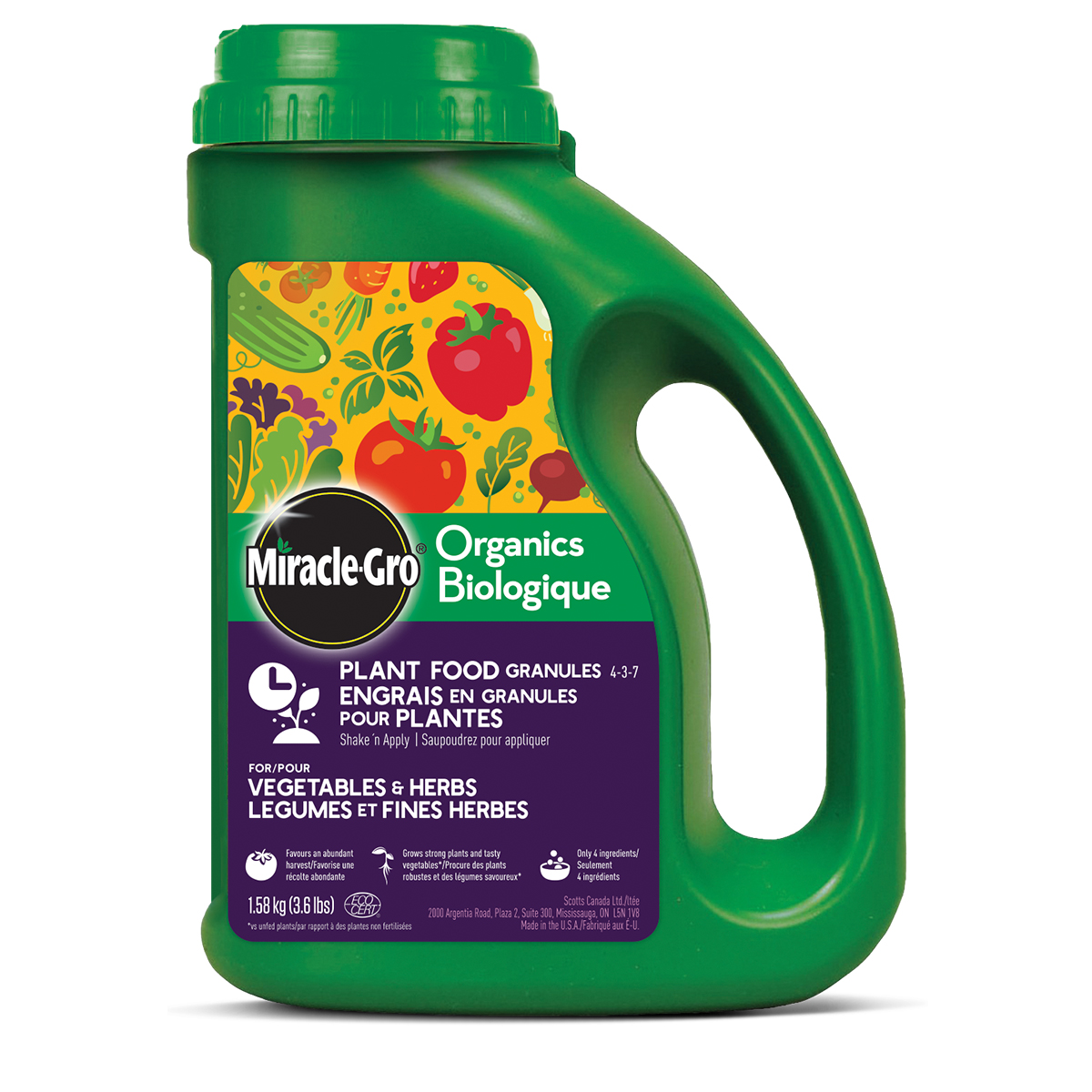 Miracle-Gro Organic Food Granules for Veg & Herbs 4-3-7 1.58kg