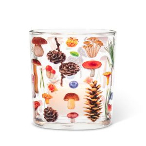 Mushrooms & Pinecones Votive 3"H