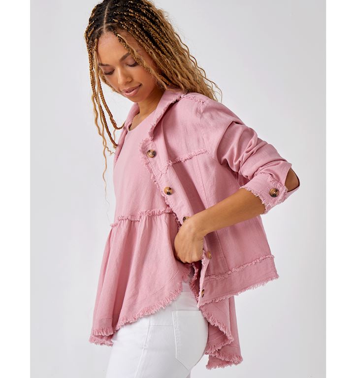 Charlie Paige Relaxed Linen Blend Jacket (two colours available)