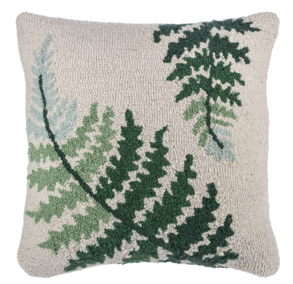 Fern Punch Hook Pillow 18x18"
