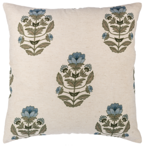 Floral Block Print Pillow 18x18"