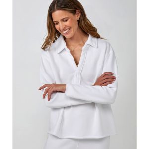 Charlie Paige Weekend Johnny Collar Shirt (White)