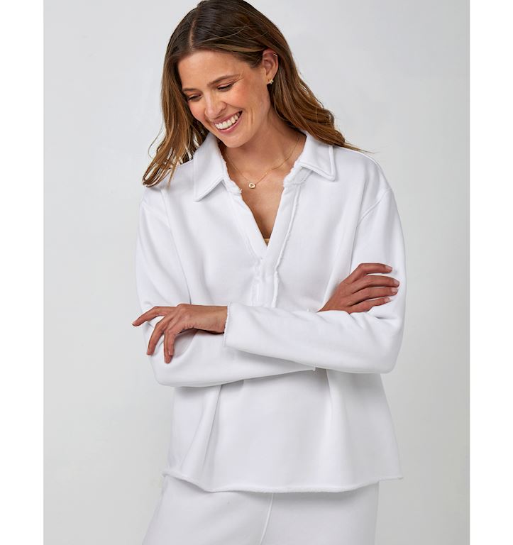 Charlie Paige Weekend Johnny Collar Shirt (White)