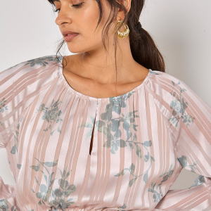 Apricot Fashion Silhouette Floral Satin Shimmer Maxi Dress