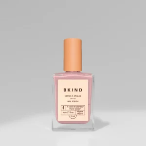 wannabe nail polish by BKIND is a nude pink colour in a square nail polish jar