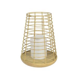 Solar Bamboo Look Light with Flameless Flickering Candle