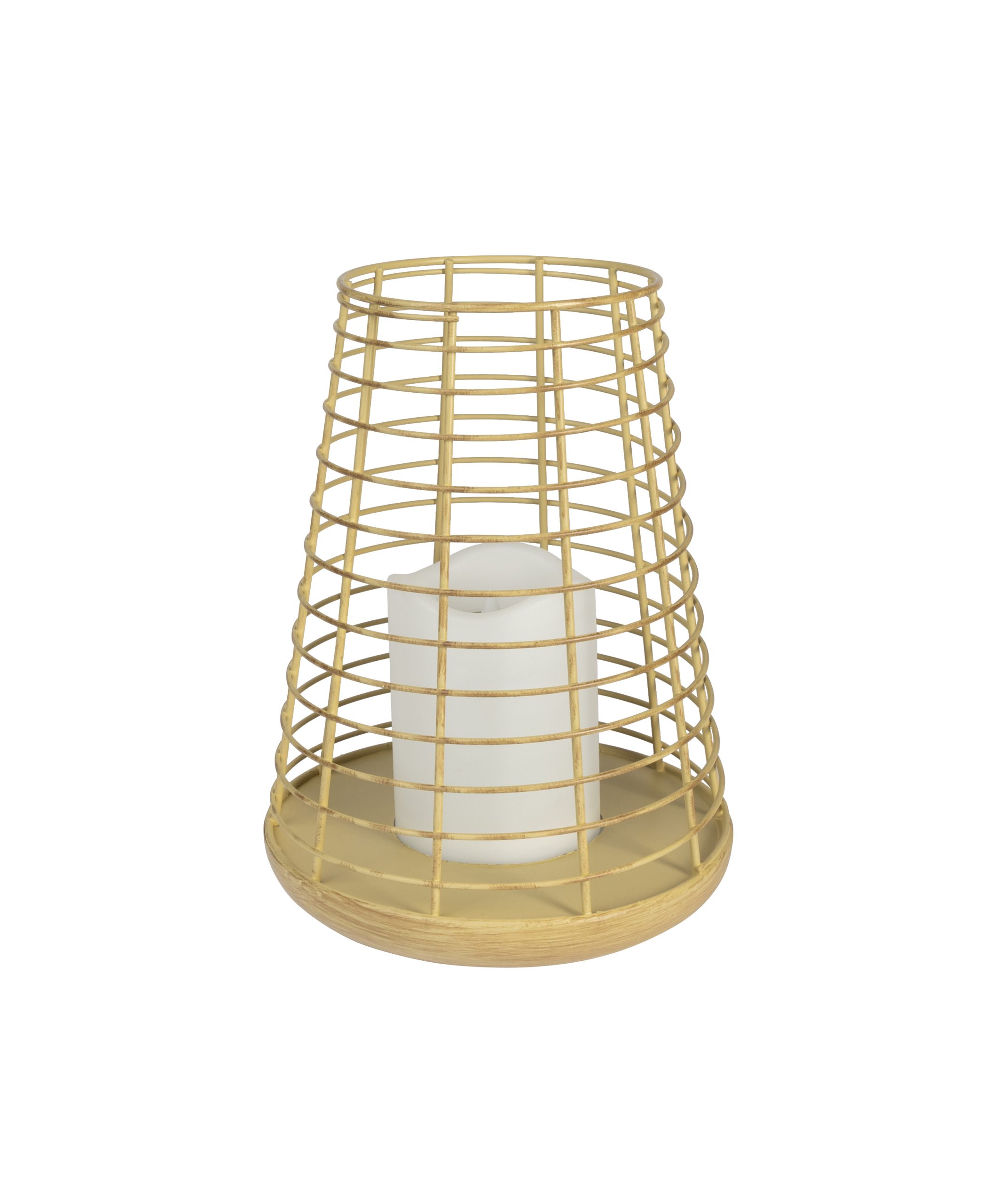 Solar Bamboo Look Light with Flameless Flickering Candle