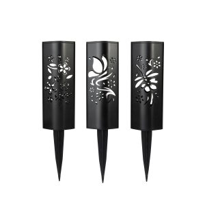 Solar Bollard Pathway Lights with Cut-Outs