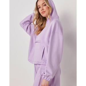 Charlie Paige Zip Neck Hoodie Pullover (Lilac)