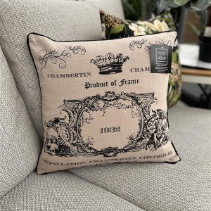 Wine Cushion Black 18x18"