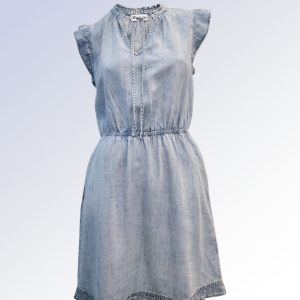 Point Zero Tie Neck Dress Denim