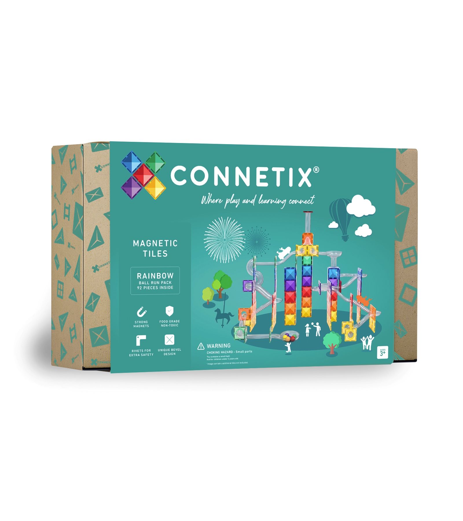 CONNETIX Rainbow Ball Run Pack, 92 Pieces