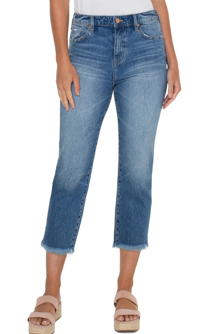 Liverpool High-Rise Non-Skinny Skinny With Fray Hem