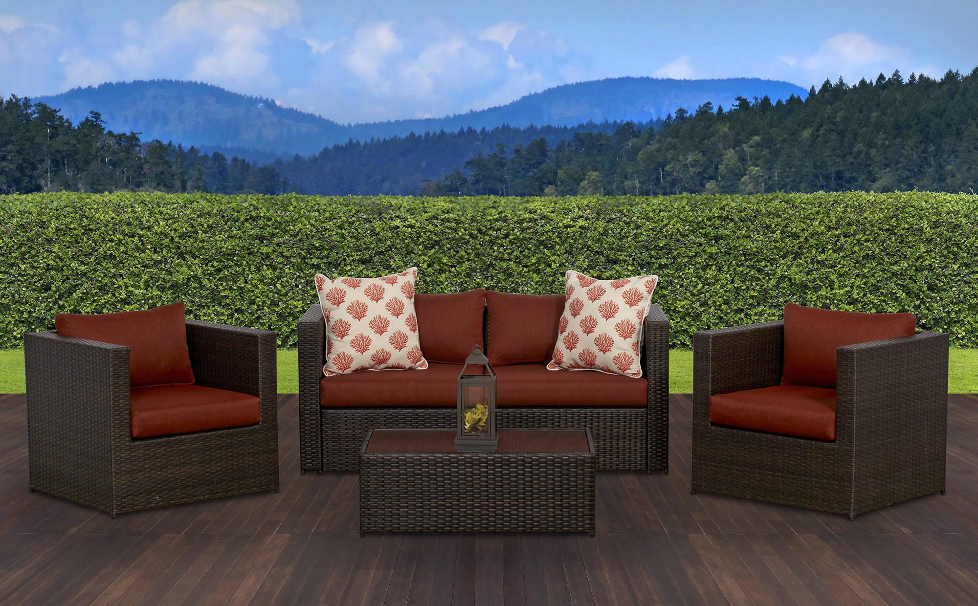 Palisades 4-Piece Club Chair Patio Conversation Set