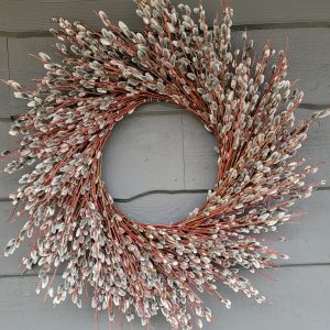 Fresh Pussywillow Wreath 28"