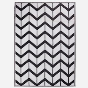 Polyweave Outdoor Rug - Black & White 4x6'