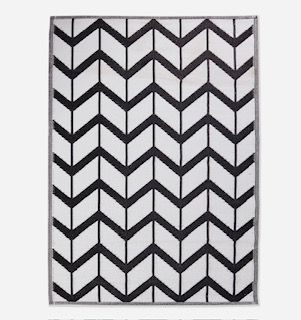 Polyweave Outdoor Rug - Black & White 4x6'