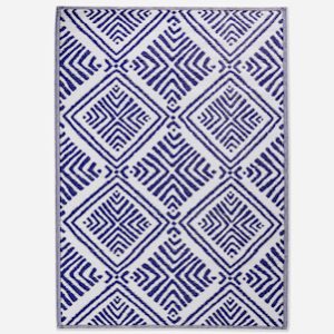 Polyweave Outdoor Rug - Blue & White 4x6'
