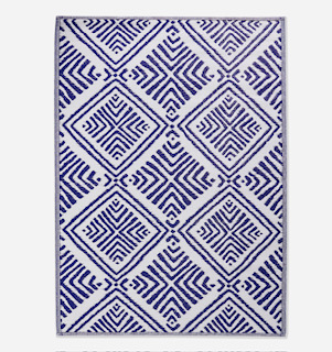 Polyweave Outdoor Rug - Blue & White 4x6'