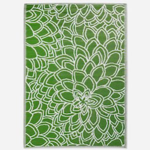 Polyweave Outdoor Rug - Green & White 4x6'