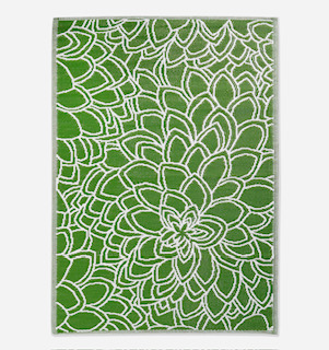 Polyweave Outdoor Rug - Green & White 4x6'