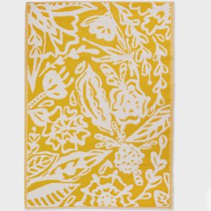 Polyweave Outdoor Rug - Yellow & White 4x6'