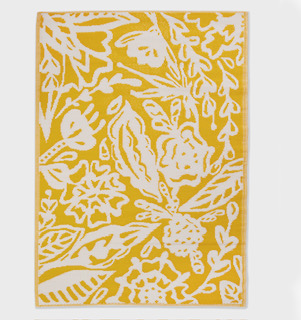 Polyweave Outdoor Rug - Yellow & White 4x6'