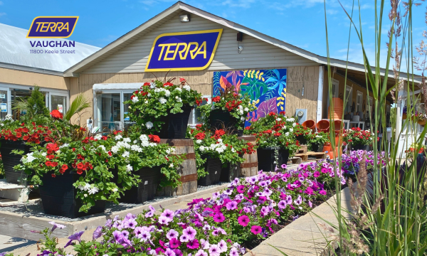 The exterior of TERRA Greenhouses in Vaughan, Ontario.