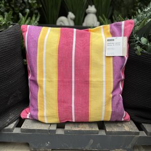 Ribbed Multi Stripe Berry Cushion 18x18"