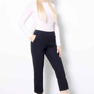 Up! Clothing Solid Compression Cropped Pant (Black)