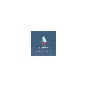 Boat Time Is Anytime Paper Cocktail Napkin 20Pk Blue