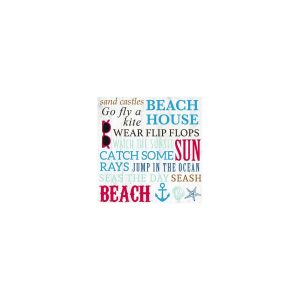 Nautical Word Luncheon Napkin Red