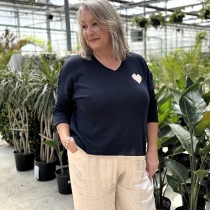 Angela Mara Heart Pullover Sweater