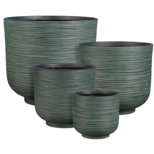 Havana Fibreclay Round Outdoor Pot Petrol - Many sizes to choose from!