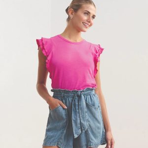 Hatley Layered Sleeve Tank (Fuchsia)