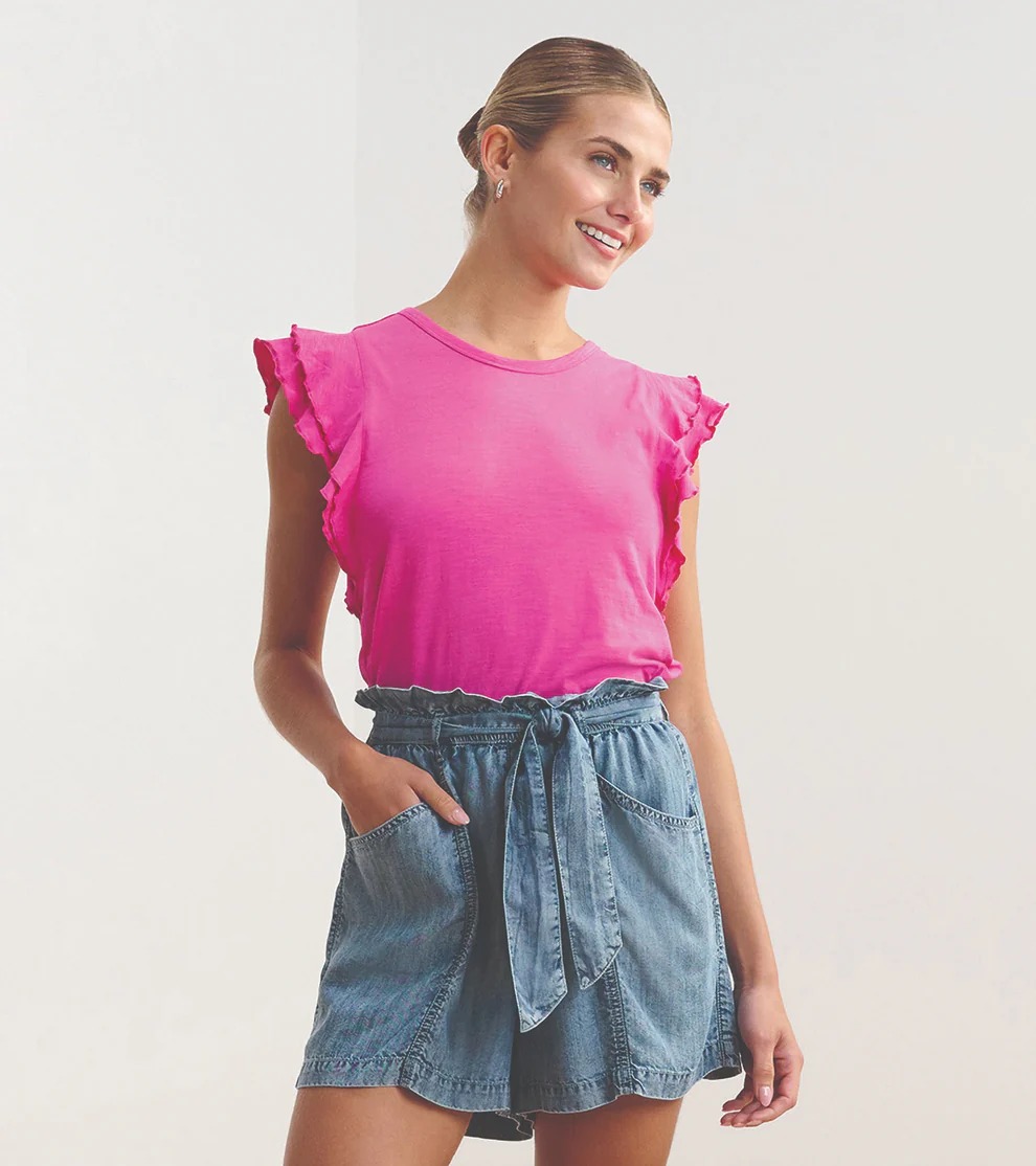 Hatley Layered Sleeve Tank (Fuchsia)