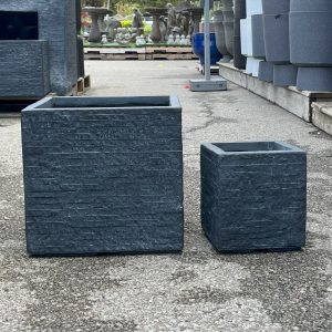 Utah Cubi Outdoor Pot Washed Grey - Available in many sizes
