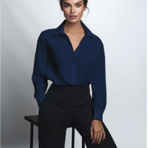 Point Zero Button up Blouse (Navy)