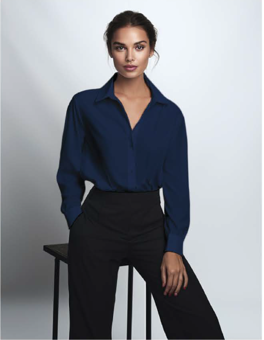 Point Zero Button up Blouse (Navy)