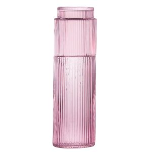 Ribbed Glass Carafe 2pc (two colours to choose from)