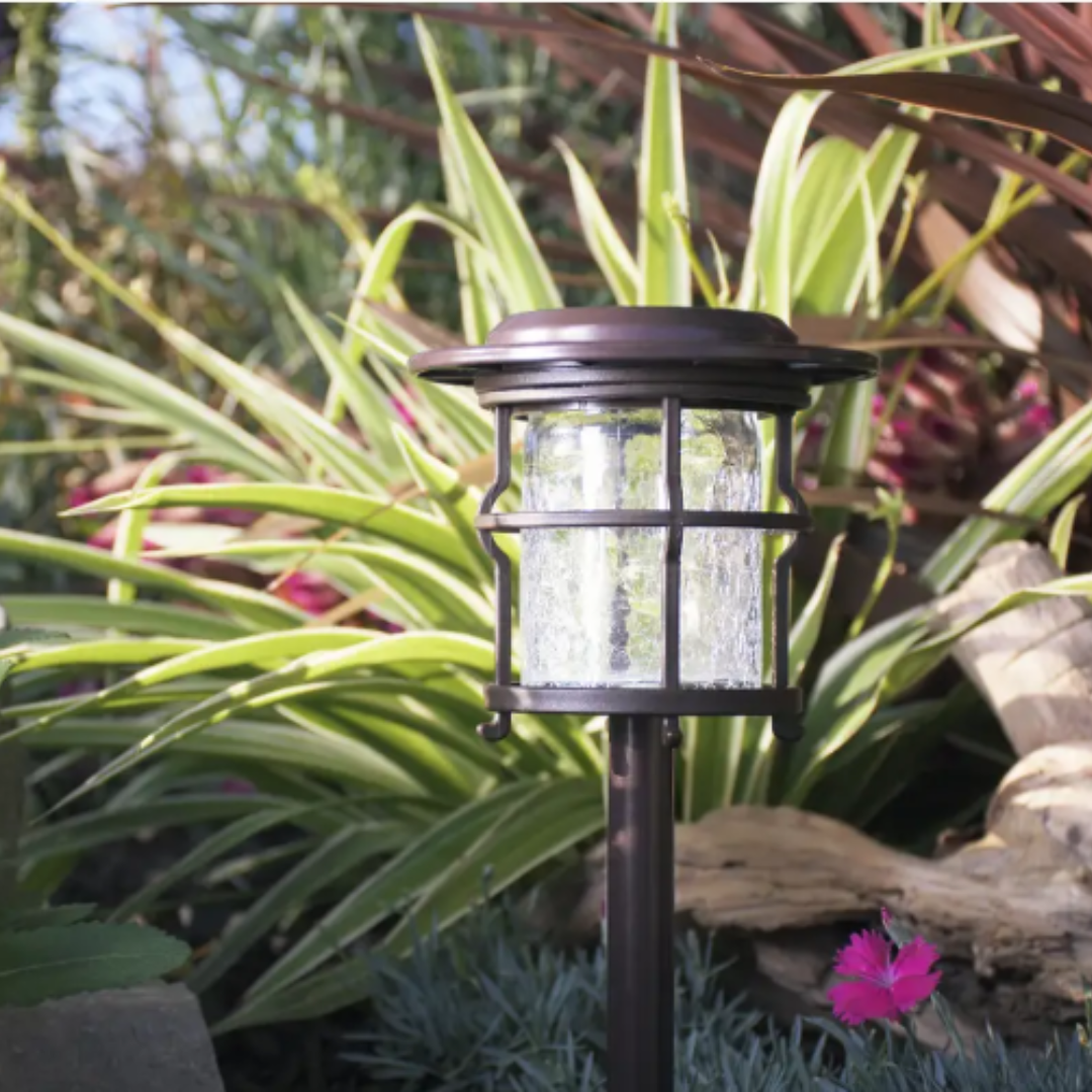 Solar Bronze Cage Pathway Light
